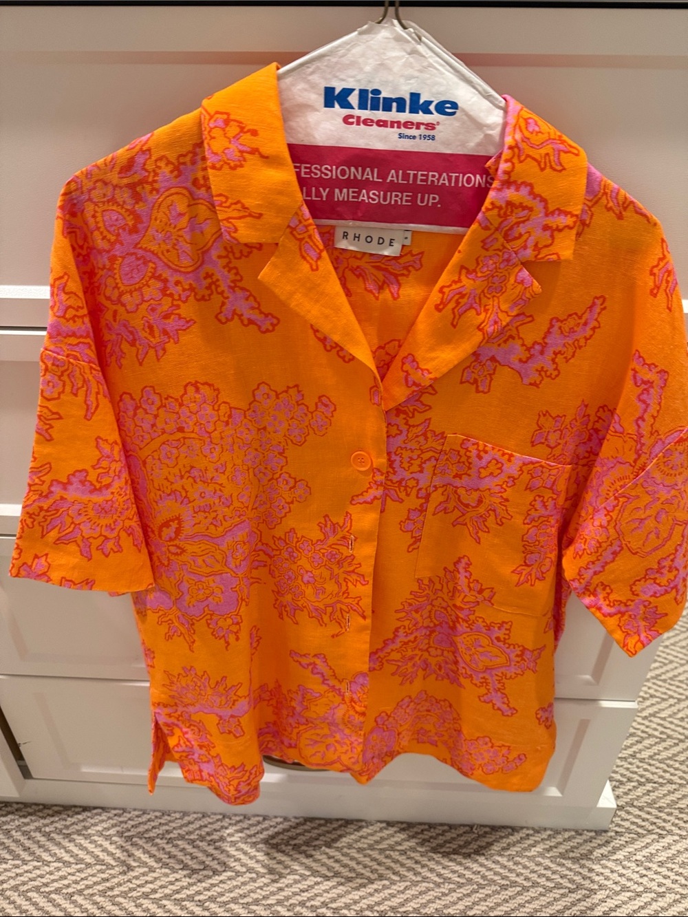 RHODE Orange & Pink Short-Sleeve Button-Down Shirt